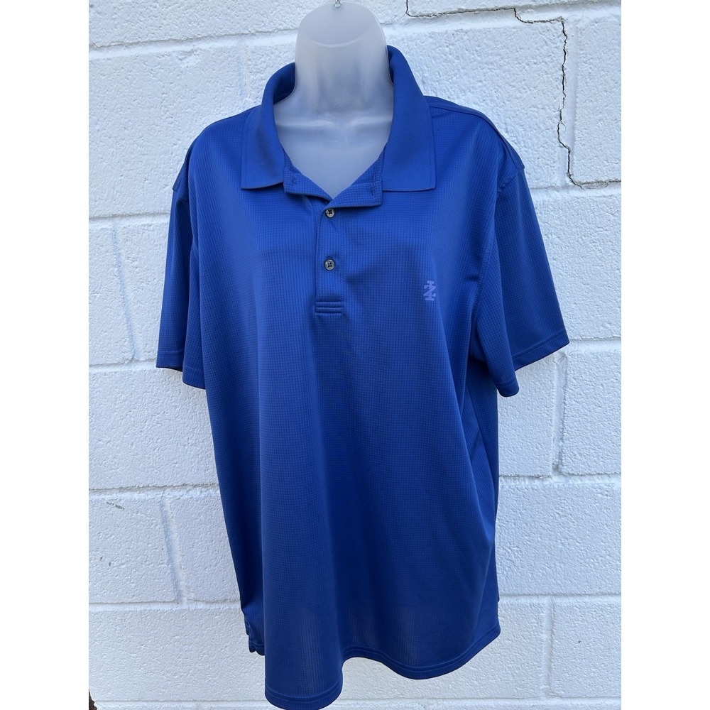 Izod Golf Polo Shirt Mens Size XL Large Royal Blue Button Collared Short Sleeve